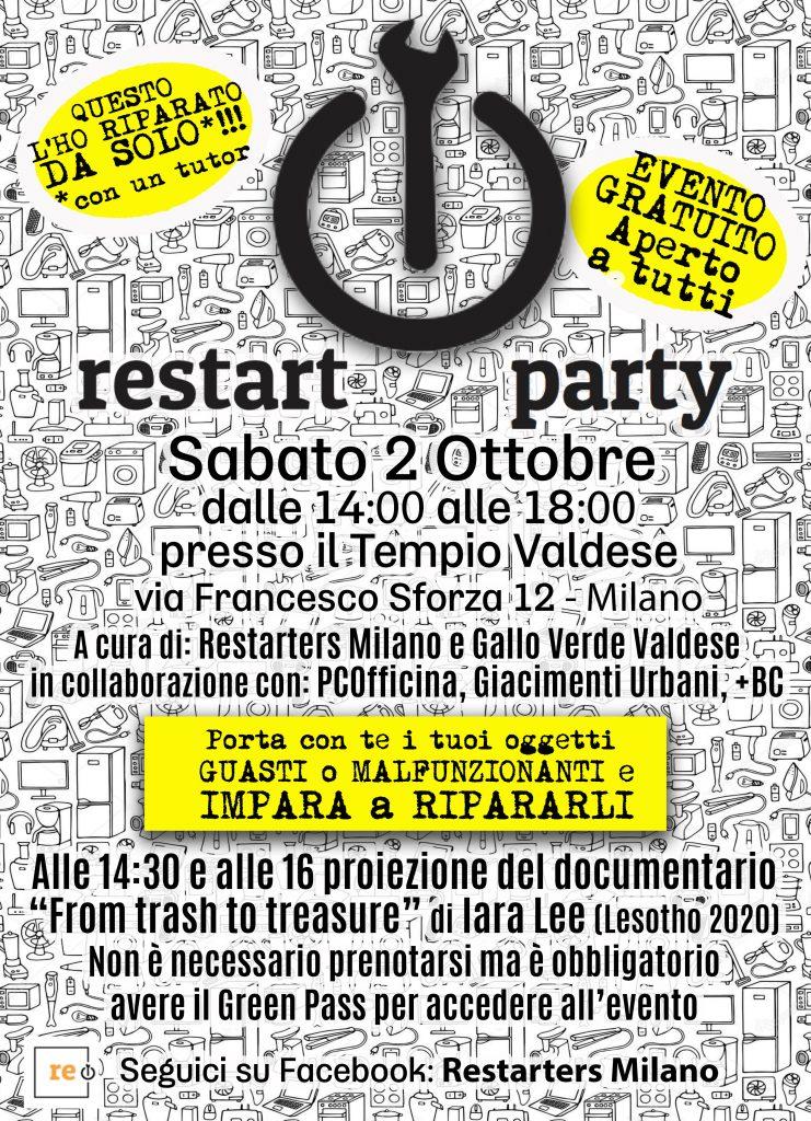 Restart Party al Tempio Valdese di Milano - 2 Ottobre 2021